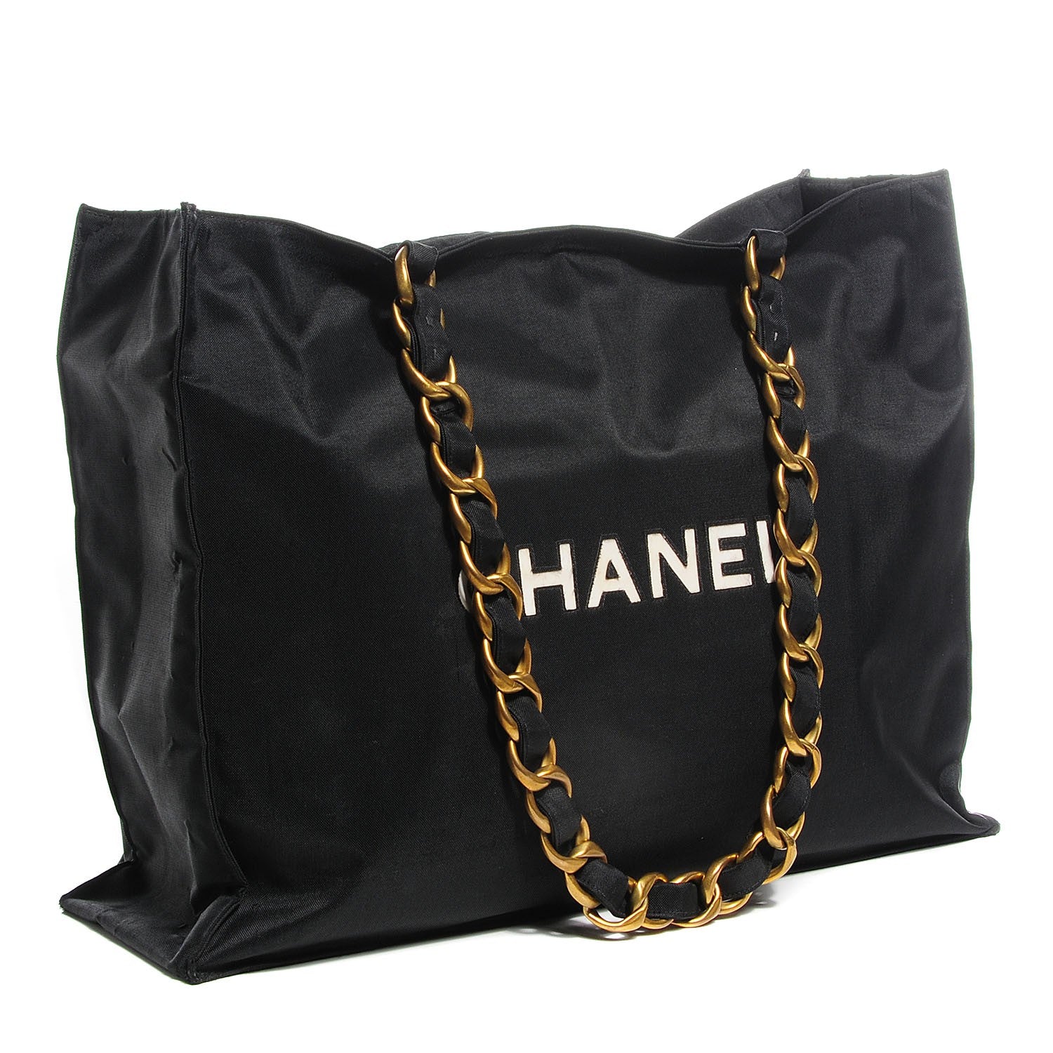 Chanel Canvas Chain Jumbo CC Tote Black 3 of 9