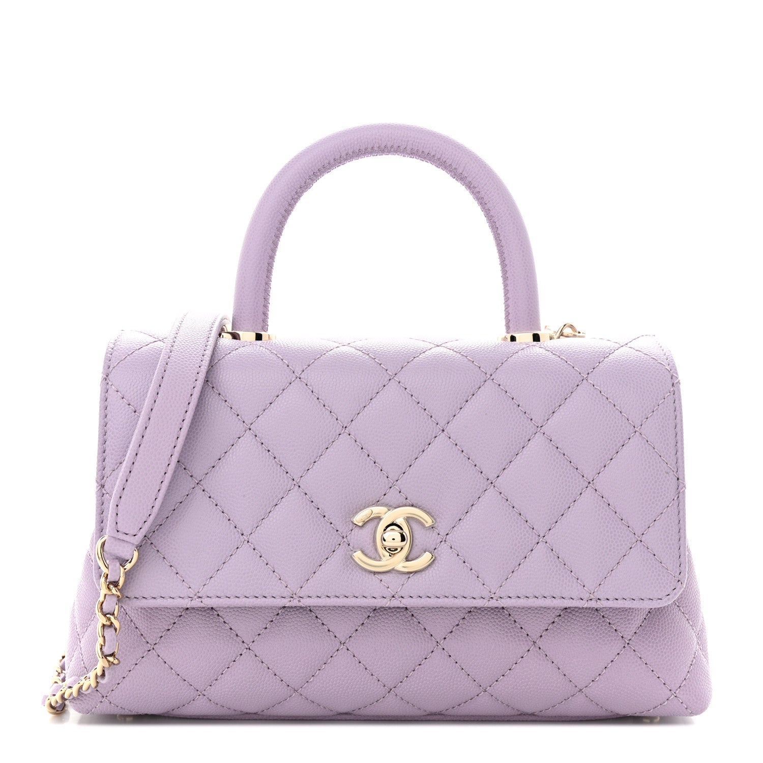 Chanel Caviar Quilted Mini Coco Handle Flap Light Purple 1 of 10