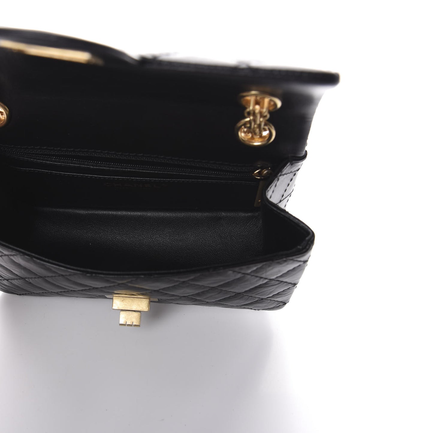 Aged Calfskin Quilted 2.55 Reissue Mini Flap Black