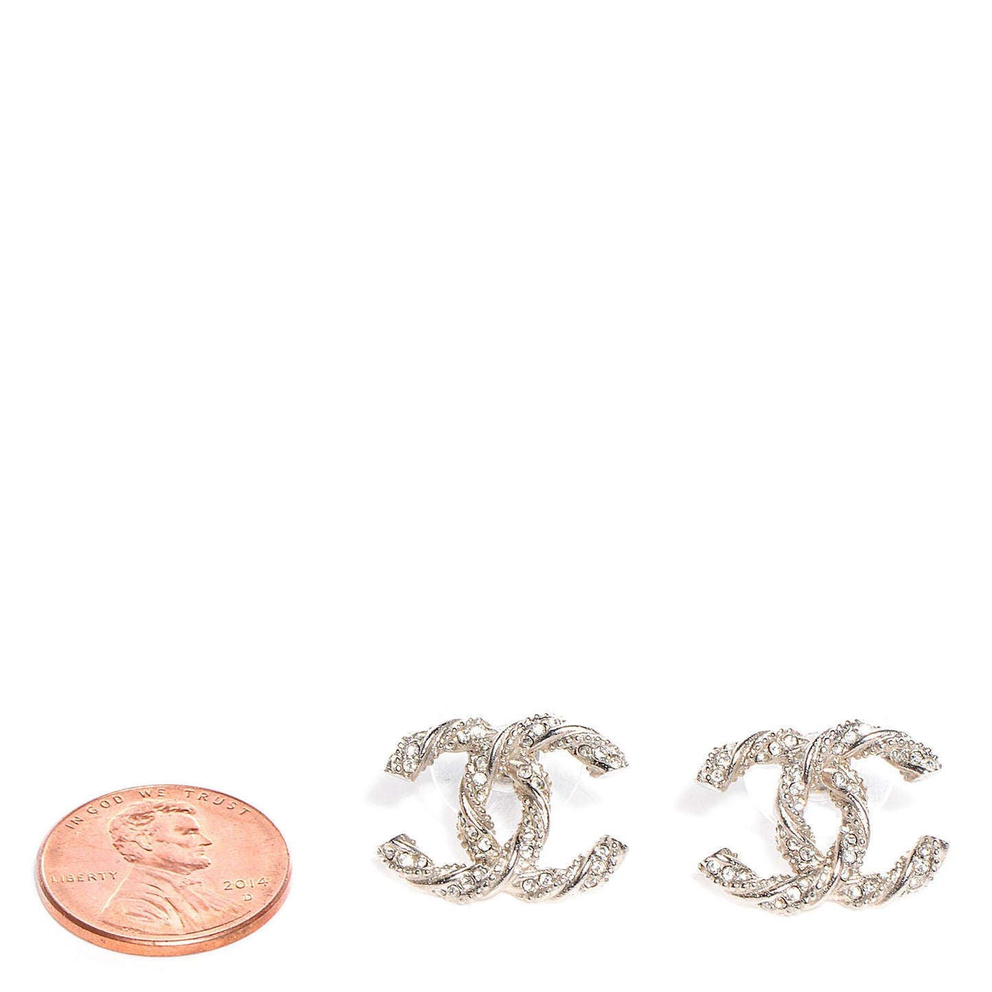 Crystal CC Earrings Silver