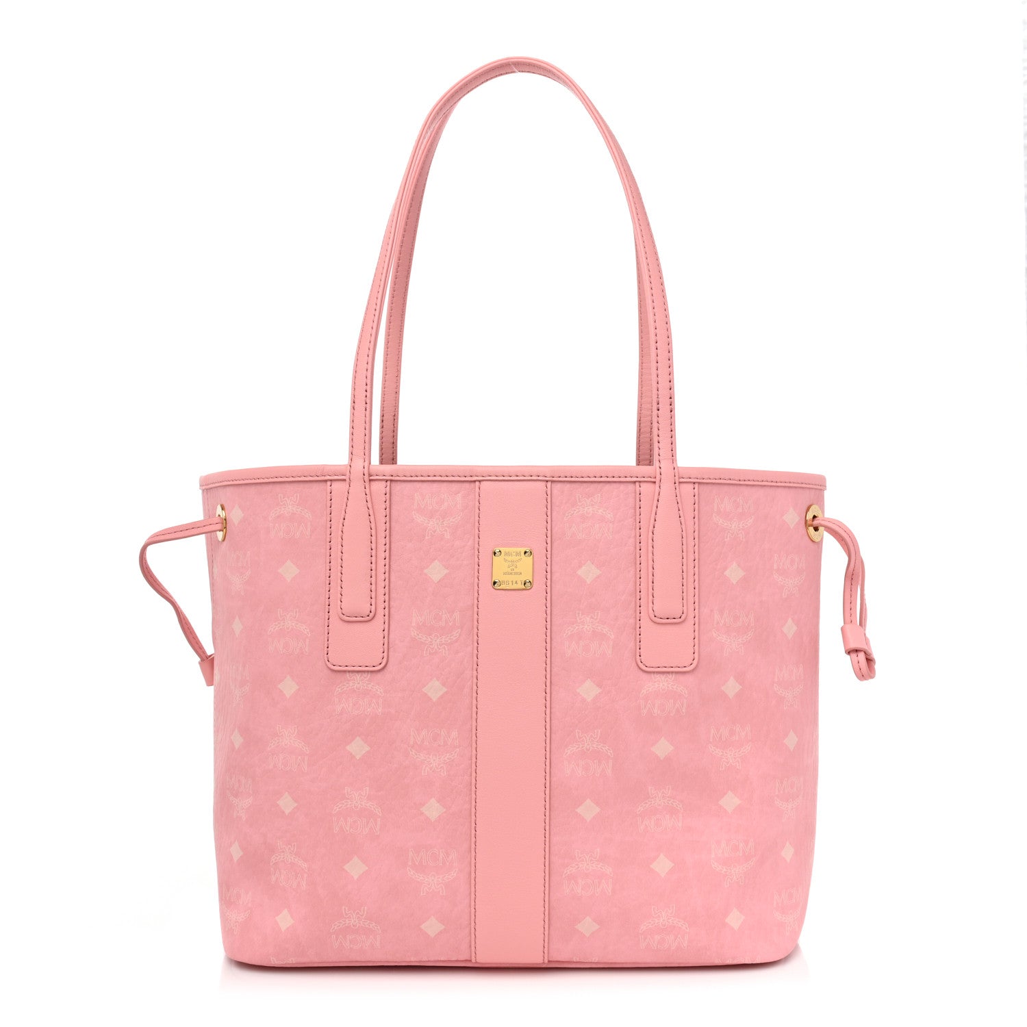 MCM Visetos Medium Liz Reversible Shopper Tote Blossom Pink 1 of 11