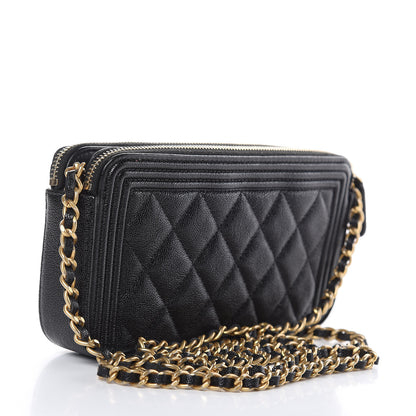 Chanel Caviar Quilted Small Boy Clutch With Chain Black 3 of 10