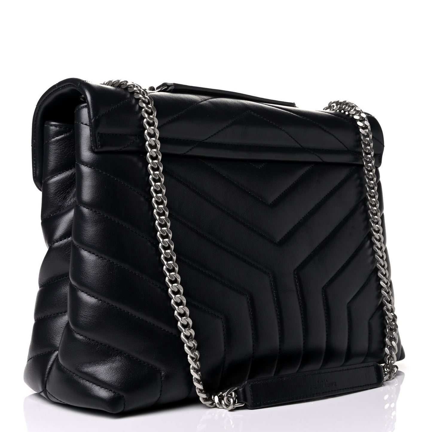 Calfskin Y Quilted Monogram Medium Loulou Chain Satchel Medium Blue