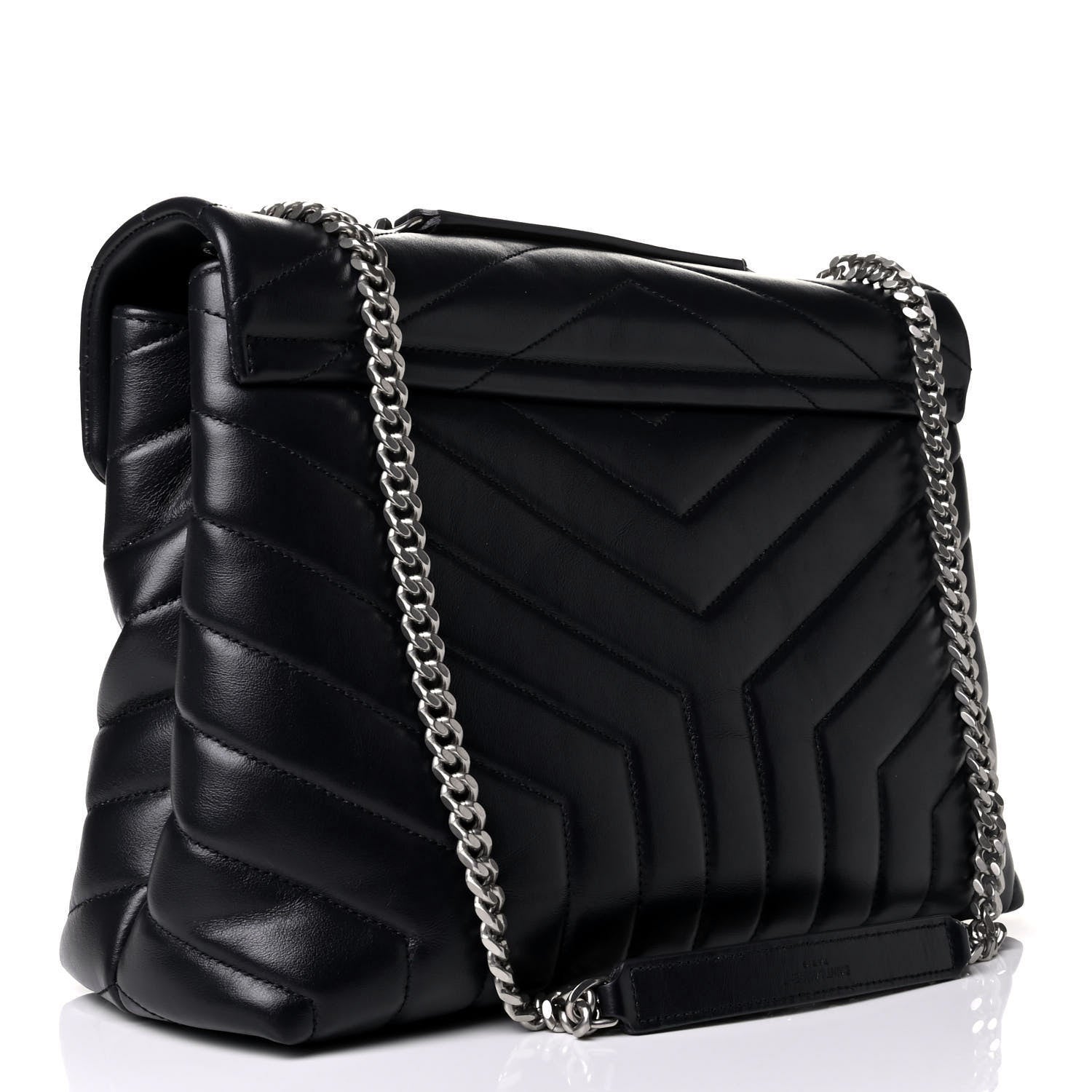 Saint Laurent Calfskin Y Quilted Monogram Medium Loulou Chain Satchel Medium Blue 1 of 5