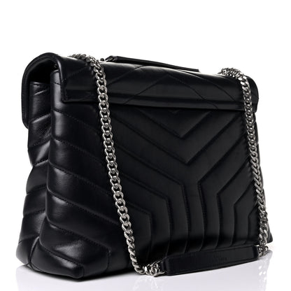 Saint Laurent Calfskin Y Quilted Monogram Medium Loulou Chain Satchel Medium Blue 1 of 5