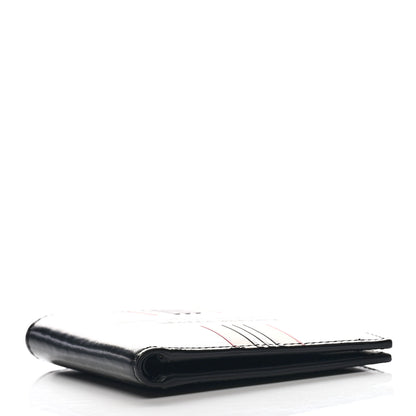 Burberry Canvas Icon Stripe Calfskin Embossed Bi-Fold Wallet Black 3 of 6