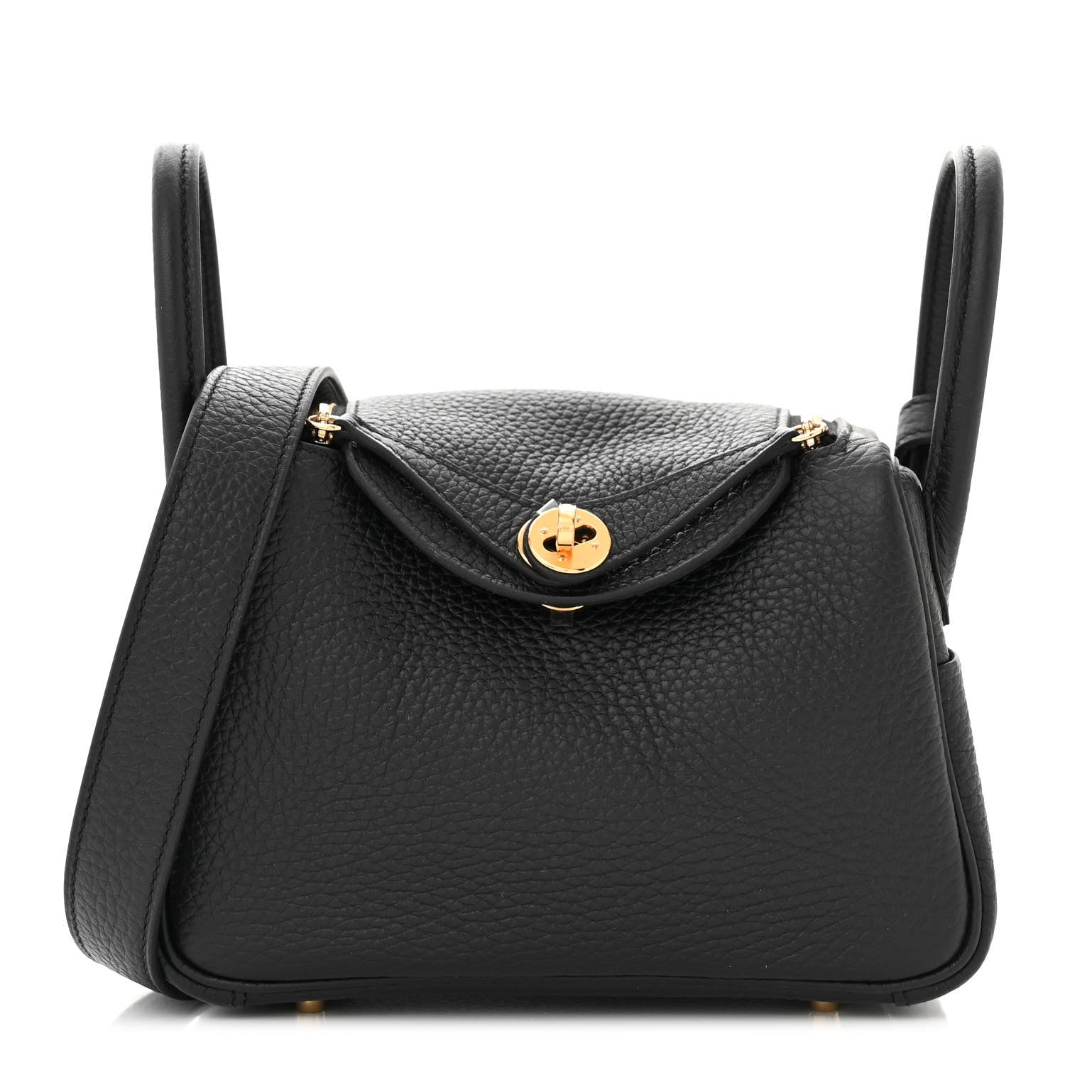 Hermes Taurillon Clemence Mini Lindy 20 Black 1 of 11