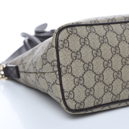 Gucci GG Supreme Monogram Small Zippered Tote Dark Brown 7 of 15