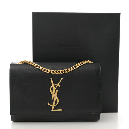 Saint Laurent Grain De Poudre Small Classic Monogram Kate Satchel Black 12 of 12