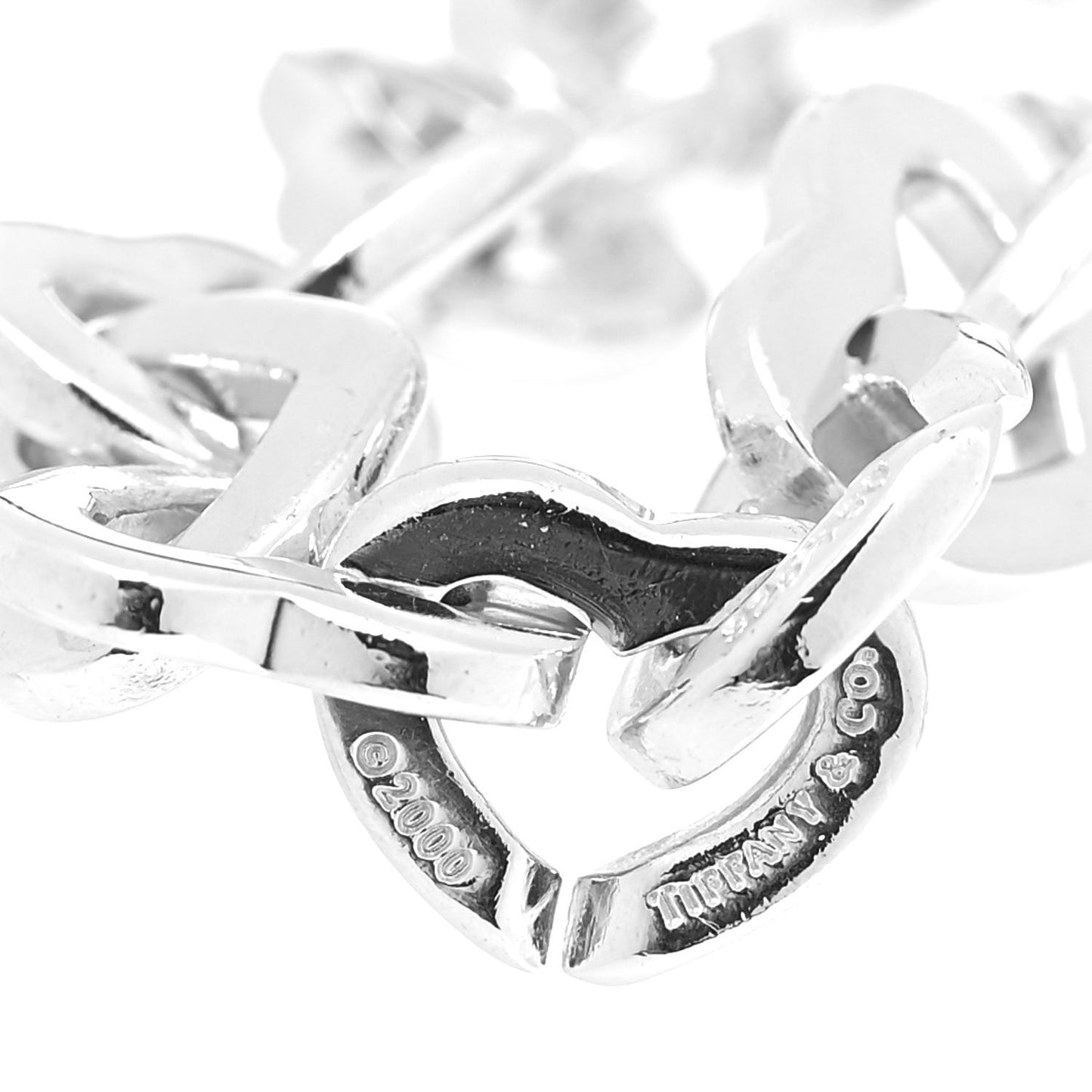 Sterling Silver 18K Yellow Gold Heart Links Bracelet