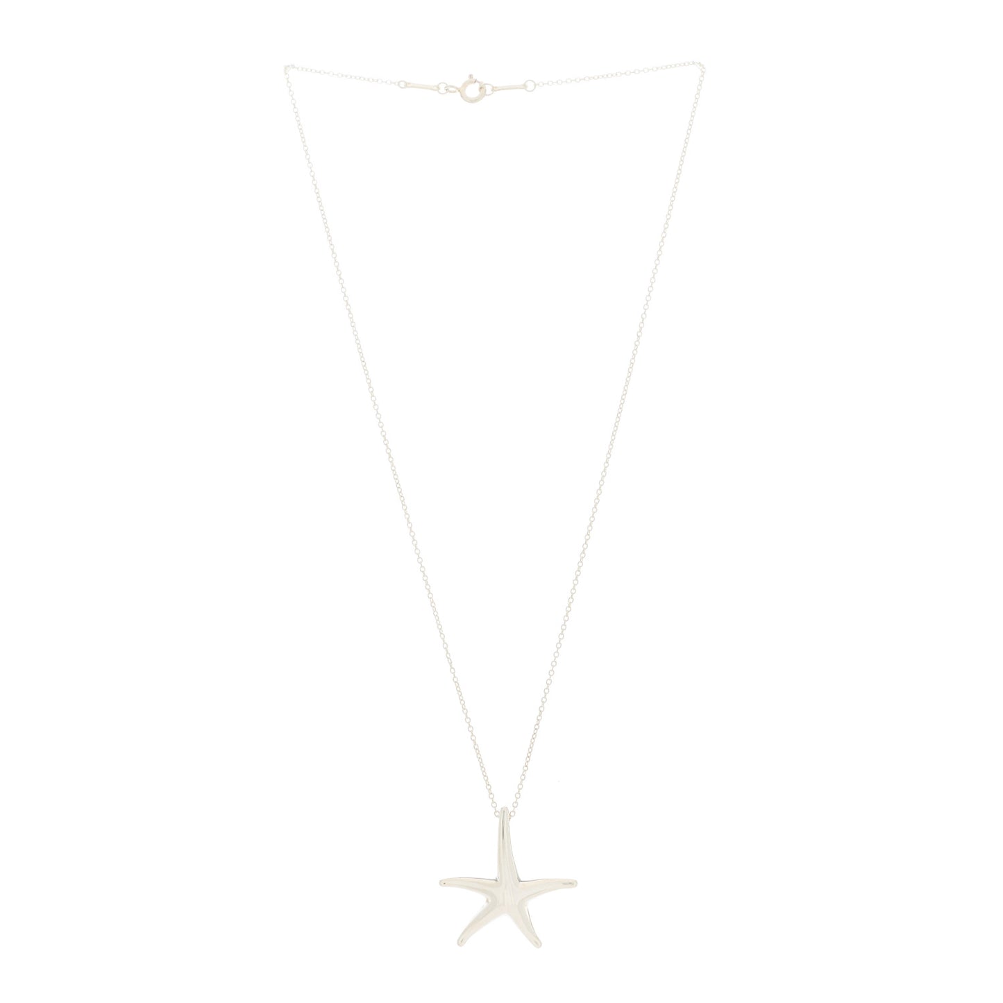 Sterling Silver 28mm Elsa Peretti Starfish Pendant Necklace