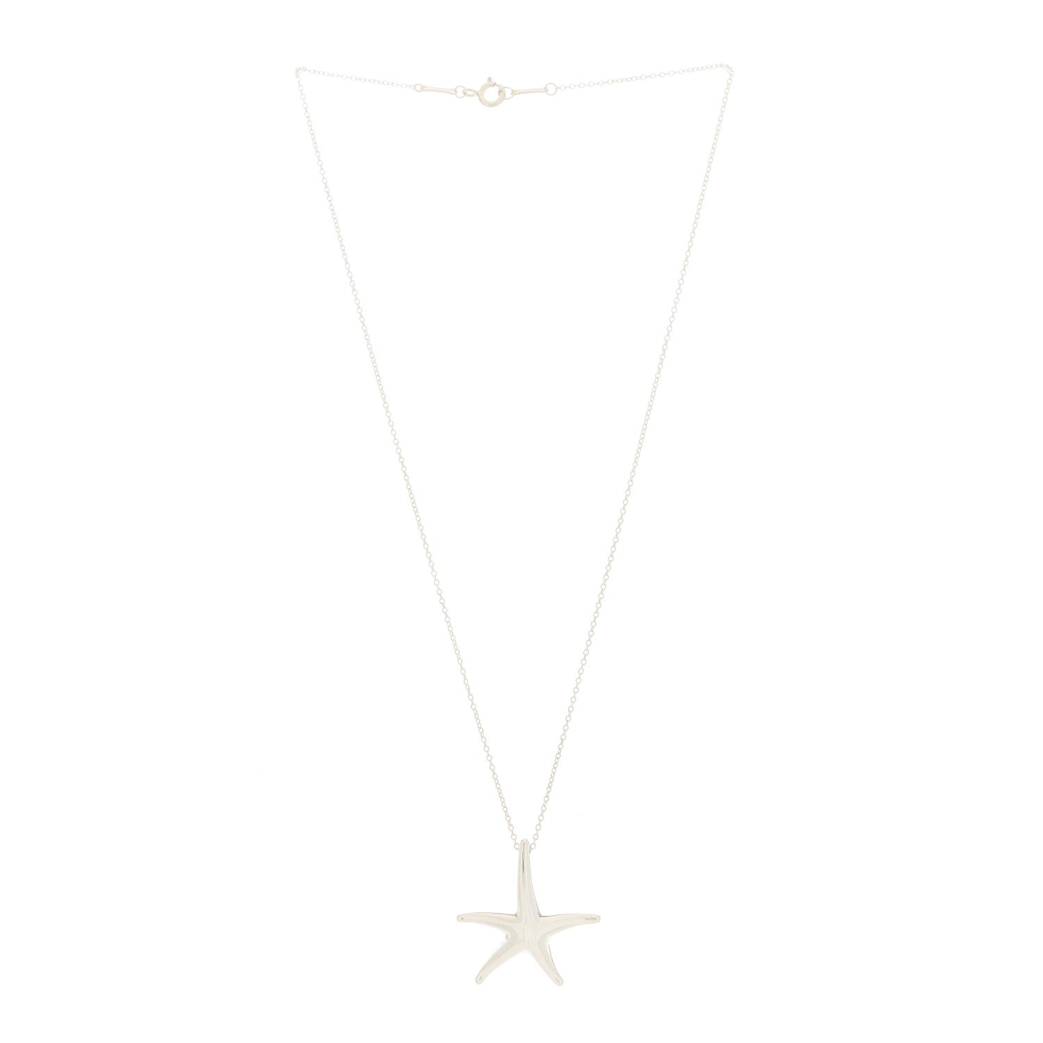 Tiffany Sterling Silver 28mm Elsa Peretti Starfish Pendant Necklace 2 of 4