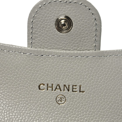 Chanel Caviar Quilted Flap Card Holder Wallet Grey 7 of 10