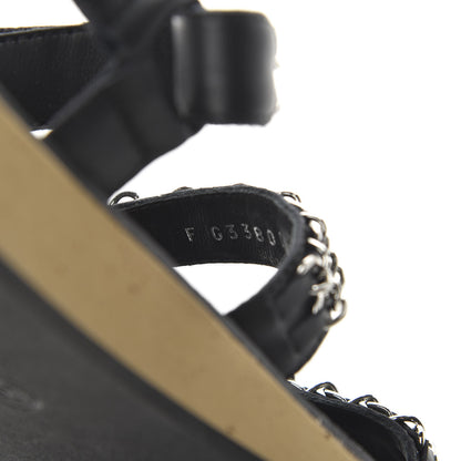 Chanel Lambskin Chain Sandals 35.5 Black 8 of 10