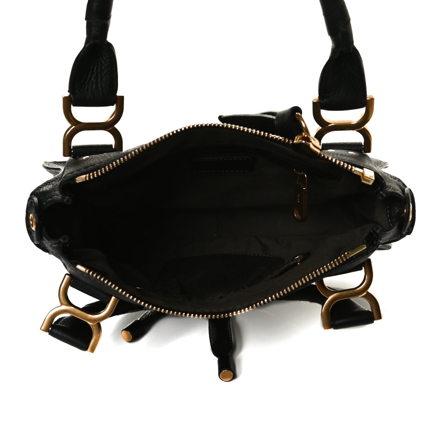 Calfskin Small Marcie Satchel Black