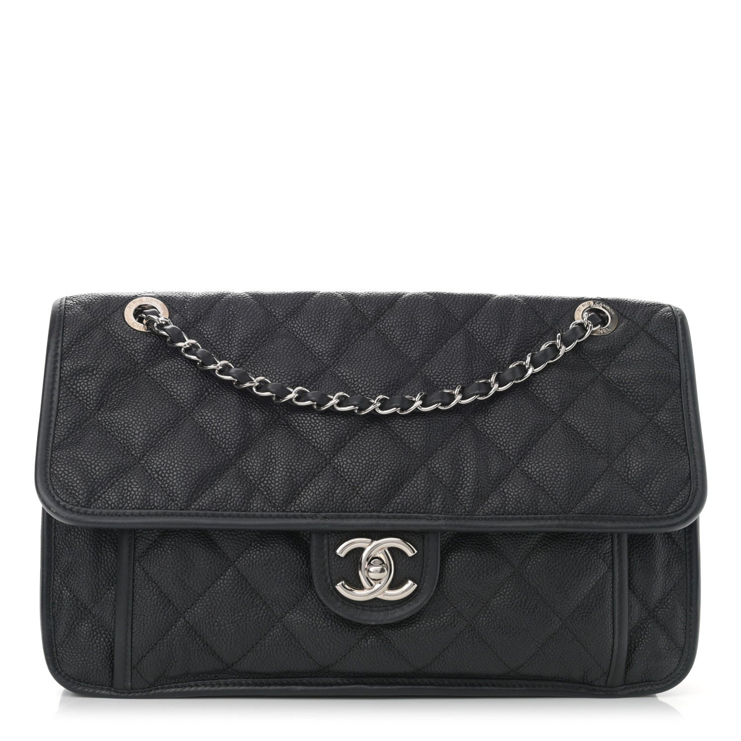 Chanel Caviar Quilted Large French Riviera Flap Black 1 of 9