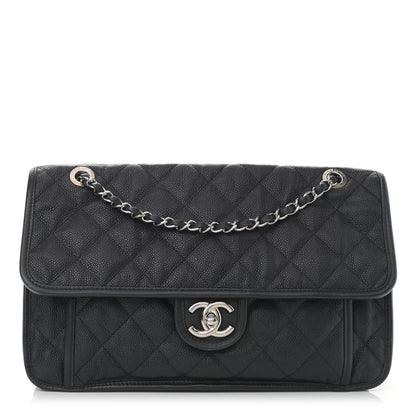 Chanel Caviar Quilted Large French Riviera Flap Black 1 of 9