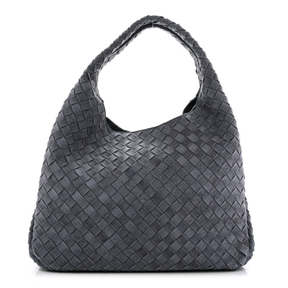 Bottega Veneta Suede Intrecciato Large Campana Shoulder Bag Cloudy Indigo 1 of 11