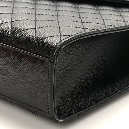 Saint Laurent Grain De Poudre Textured Mixed Matelasse Large Triquilt Monogram Satchel Black 8 of 8
