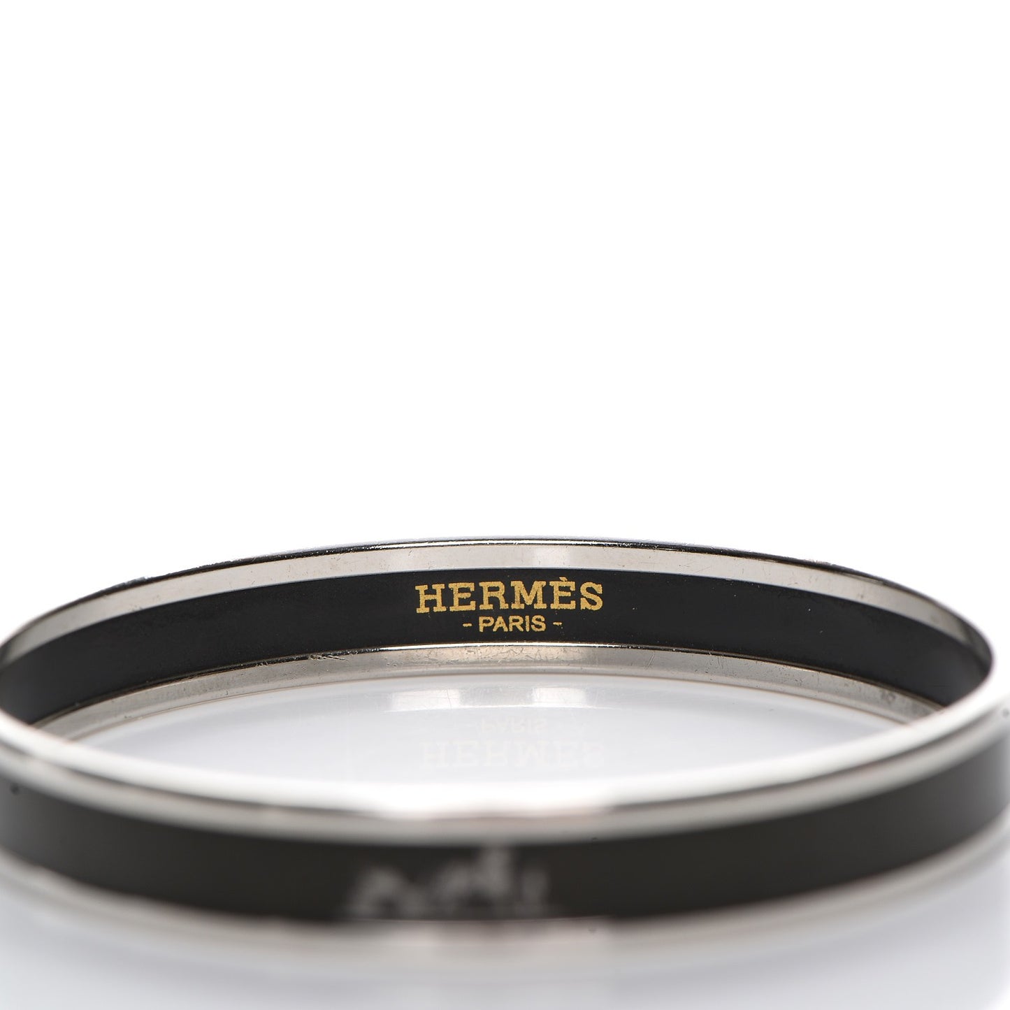 Enamel Printed Narrow Caleche Bracelet 62 Black