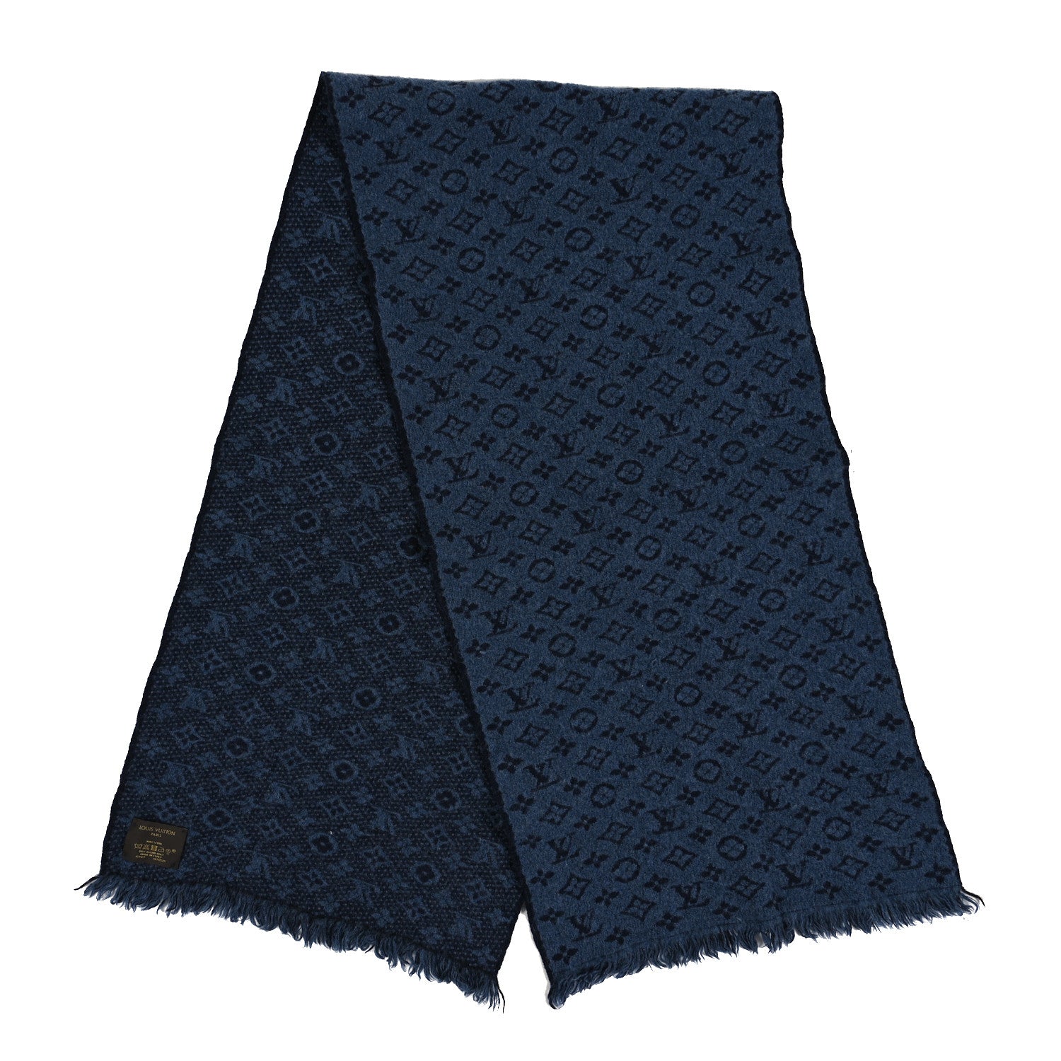 チ*゜様 LOUIS VUITTON ネイビー ストール Louis Vuitton Wool Monogram Classic Scarf Navy Blue 1383014