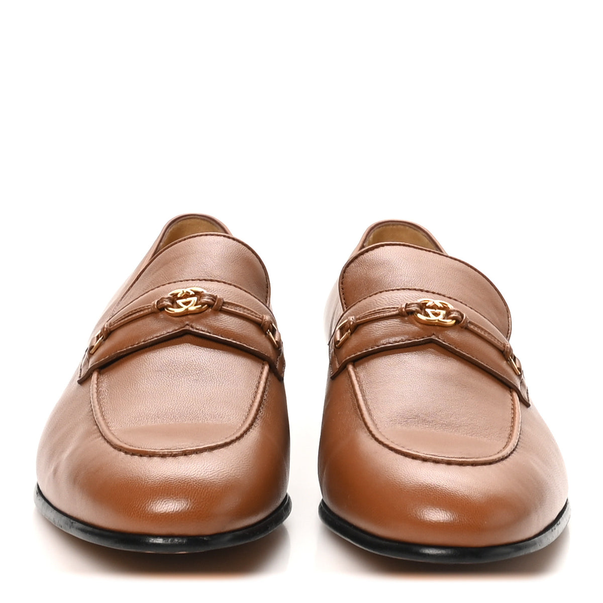 Lambskin Mens Interlocking G Loafers 9.5 Cuir