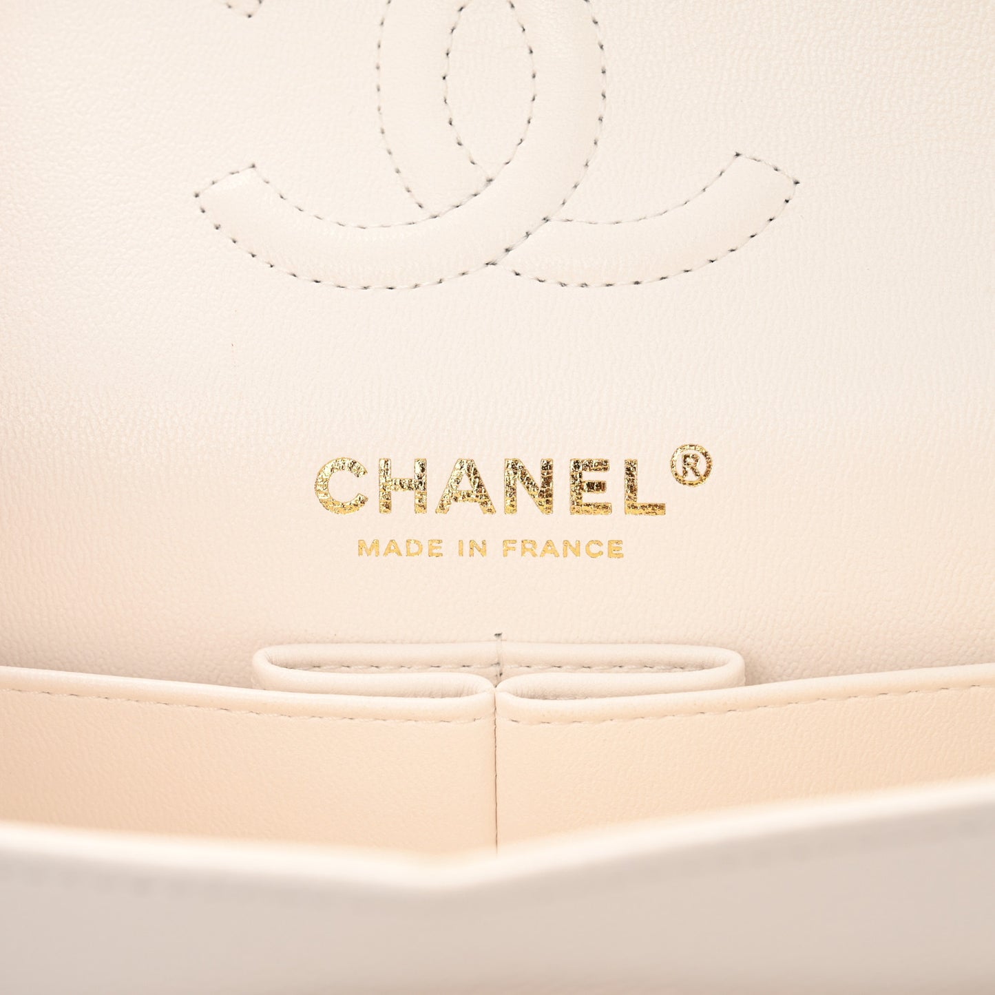 Caviar Quilted Small Double Flap White