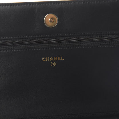 Chanel Calfskin Quilted Chain Around Boy Wallet On Chain WOC Black 8 of 12