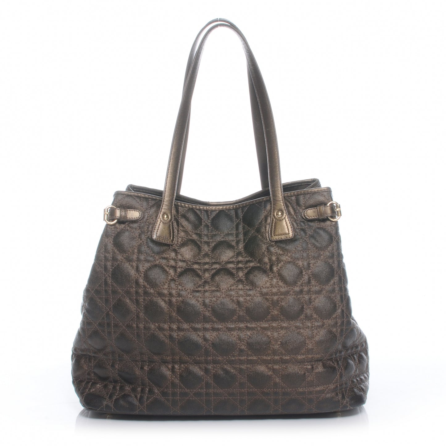 Coated Canvas Cannage Medium Panarea Tote Bronze