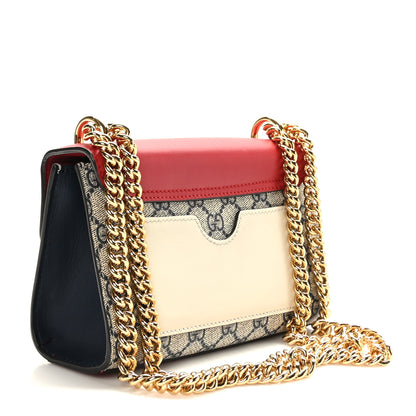 Gucci GG Supreme Monogram Moon Calfskin Small Padlock Shoulder Bag Beige Blue Hibiscus Red Mystic White 3 of 9