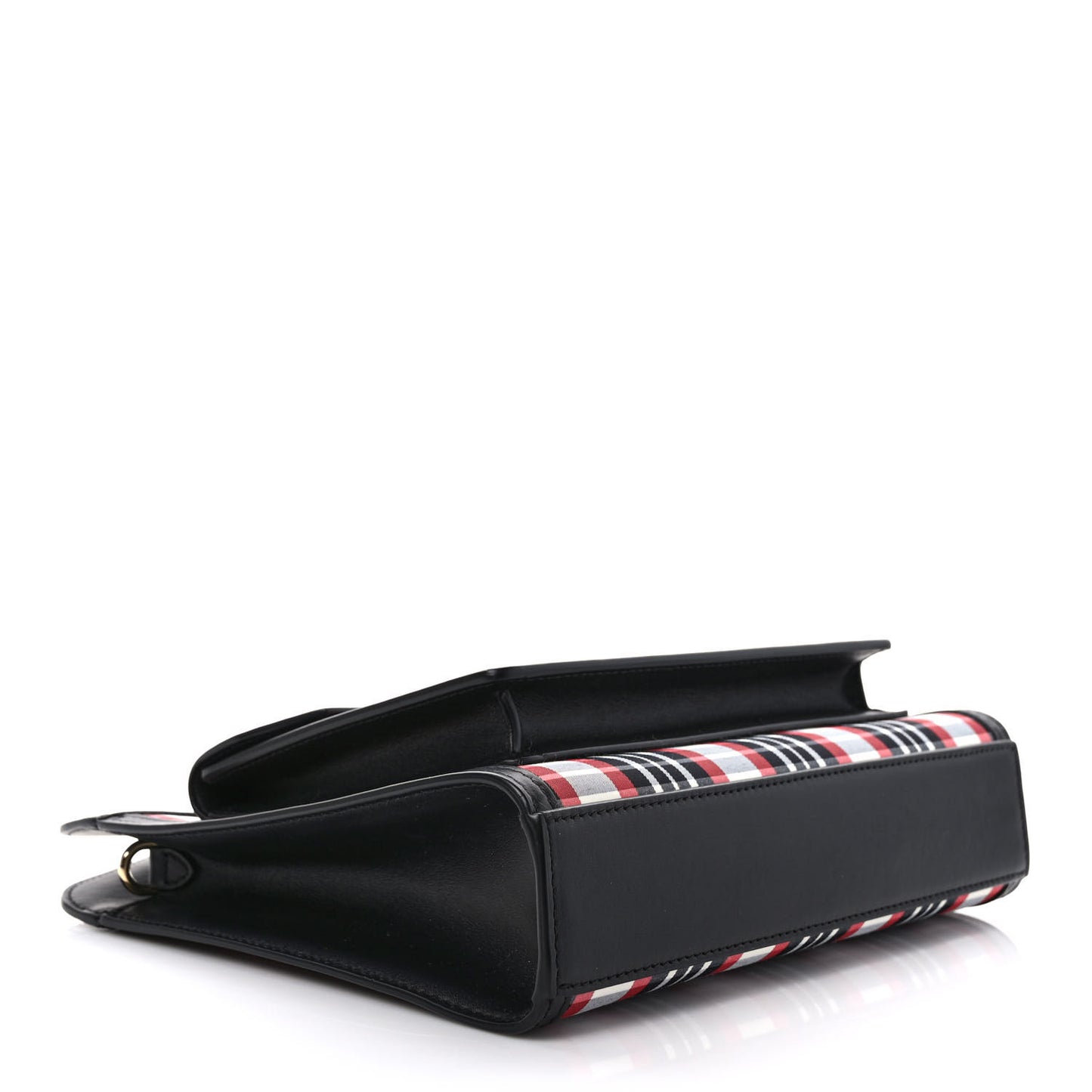 Calfskin Nylon Tartan Mini Pocket Bag Bright Red