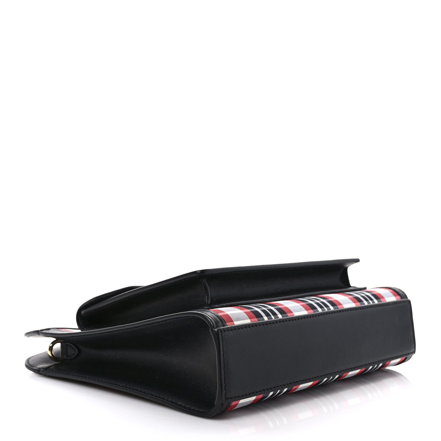 Burberry Calfskin Nylon Tartan Mini Pocket Bag Bright Red 4 of 8