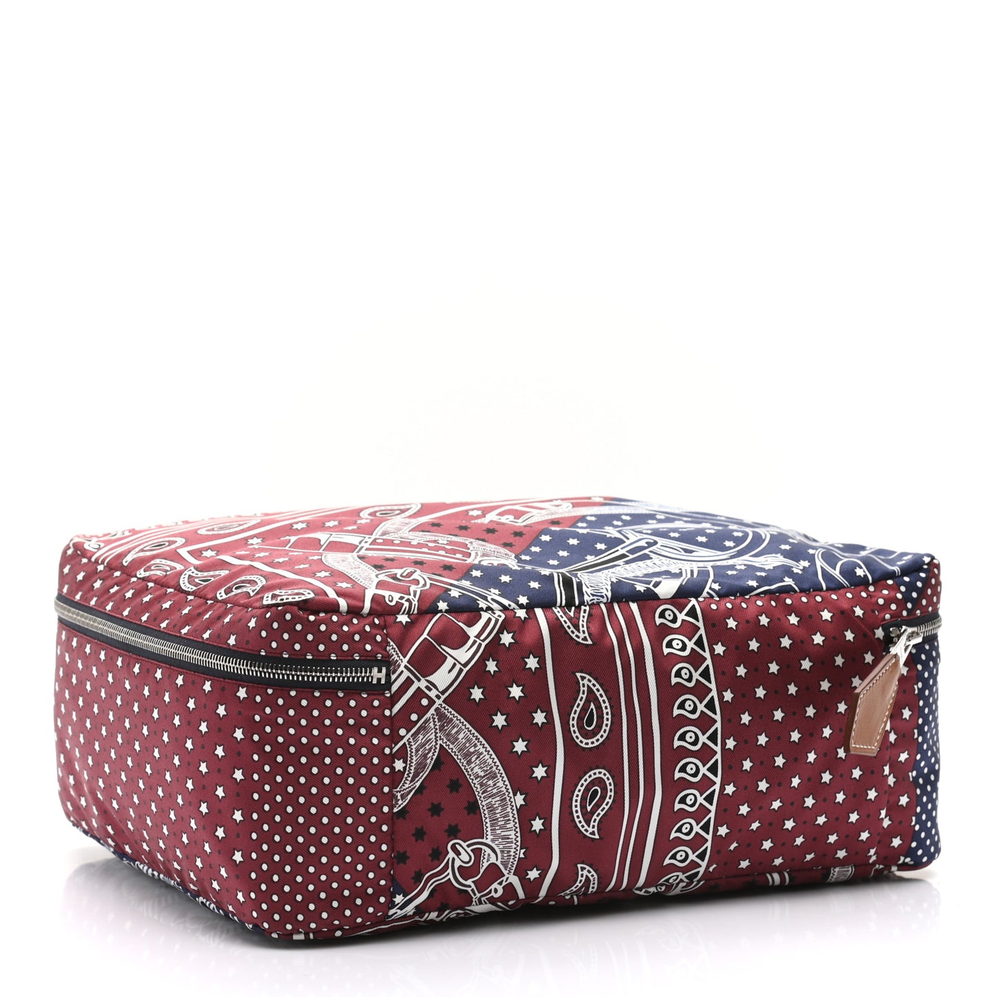 Silk Eperon d'Or Bandana Travelsilk PM Cube Bordeaux Bleu Marine