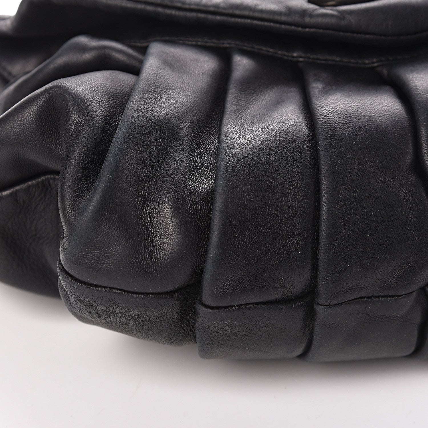 Chanel Lambskin Pleated CC Shoulder Bag Black 14 of 16