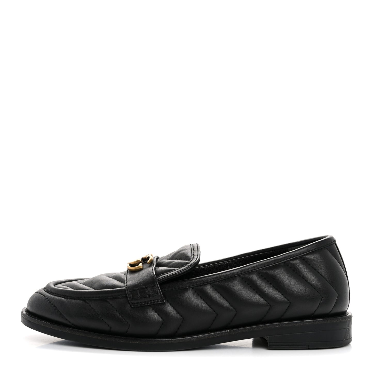 Nappa Matelasse Double G Marmont Loafers 37 Black