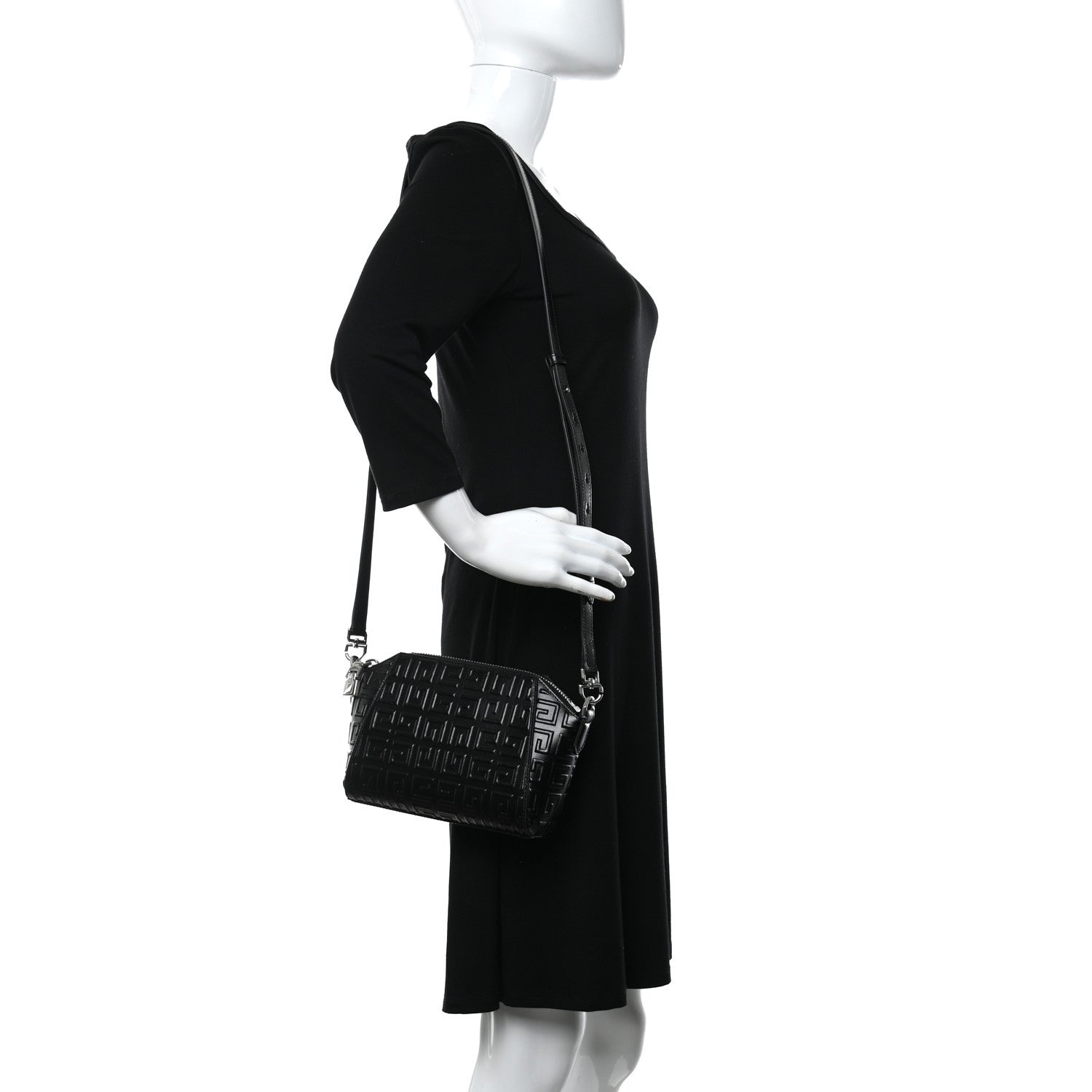 Givenchy Calfskin Logo Embossed XS Antigona 4G Black 2 of 9