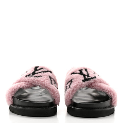 Louis Vuitton Shearling Paseo Sandals 41 Pink 2 of 8