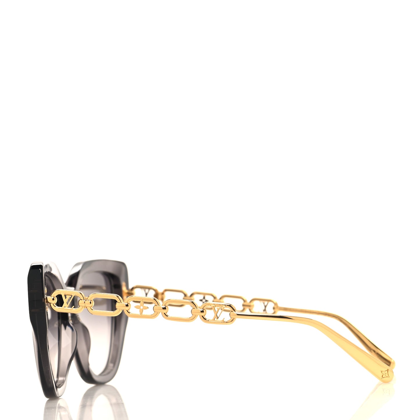 Metal Acetate LV Jewel Mix Cat Eye Sunglasses Z2106W Anthracite Gray