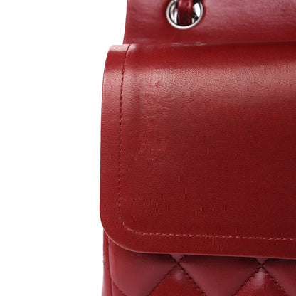 Chanel Lambskin Quilted Jumbo Double Flap Dark Red 17 of 19