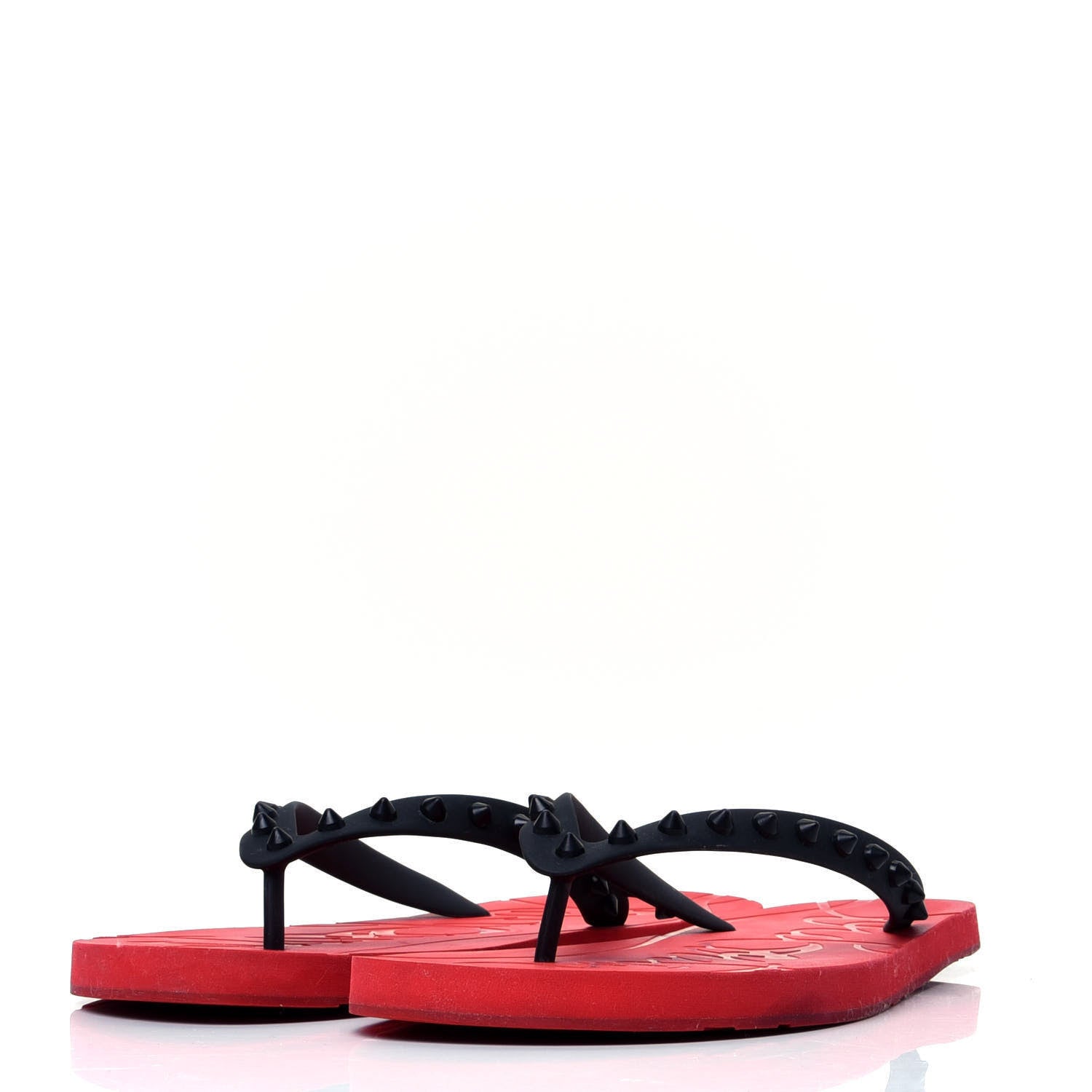 Christian Louboutin Rubber Spike Loubi Donna Flip Flop 42 Black 4 of 7