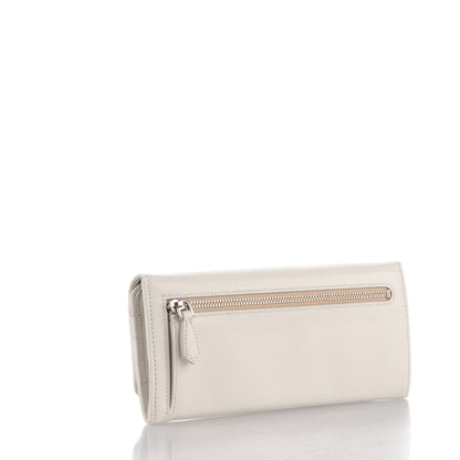 Prada Saffiano Corner Continental Flap Wallet Talco Black 3 of 8