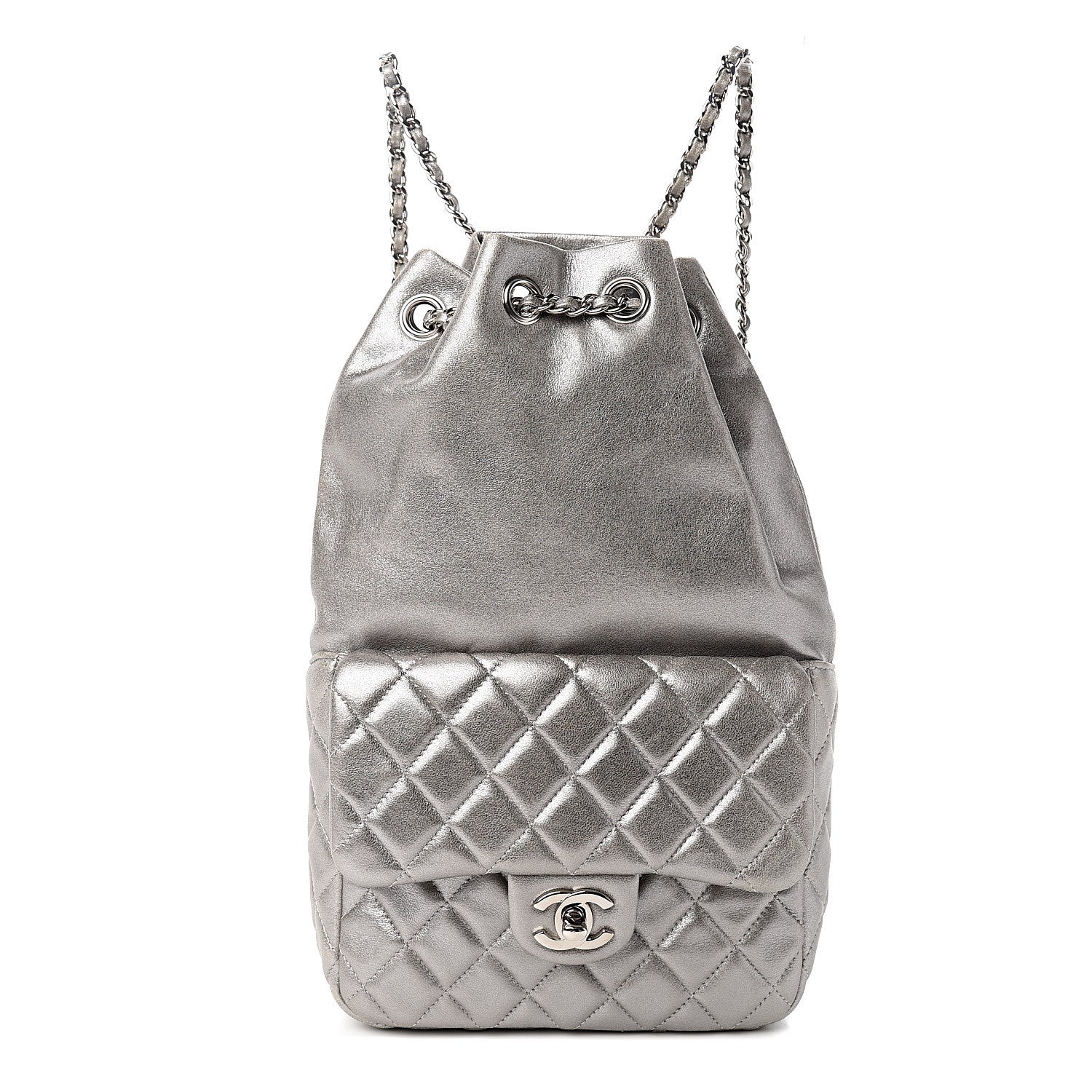 Chanel Metallic Lambskin Quilted Small In Seoul Backpack Silver 1 of 9