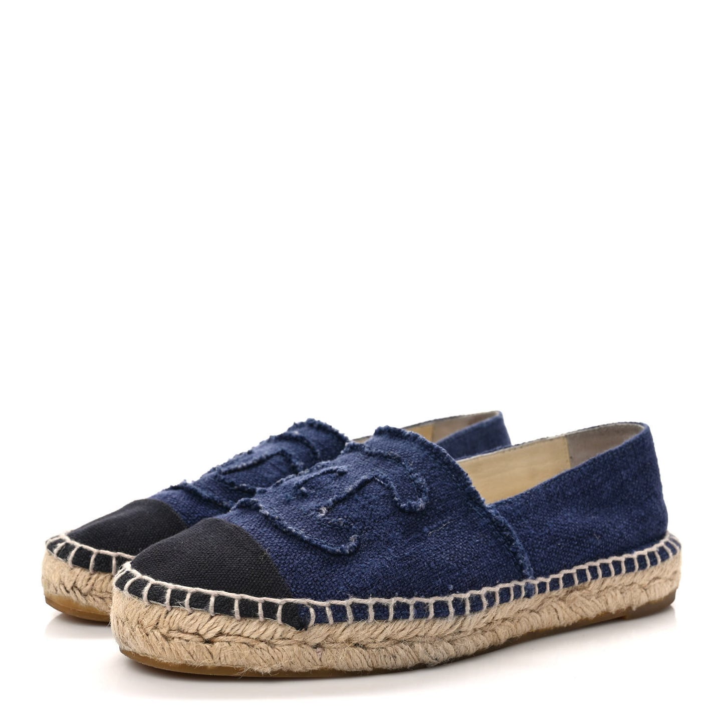 Denim Toile CC Espadrilles 37 Navy Black