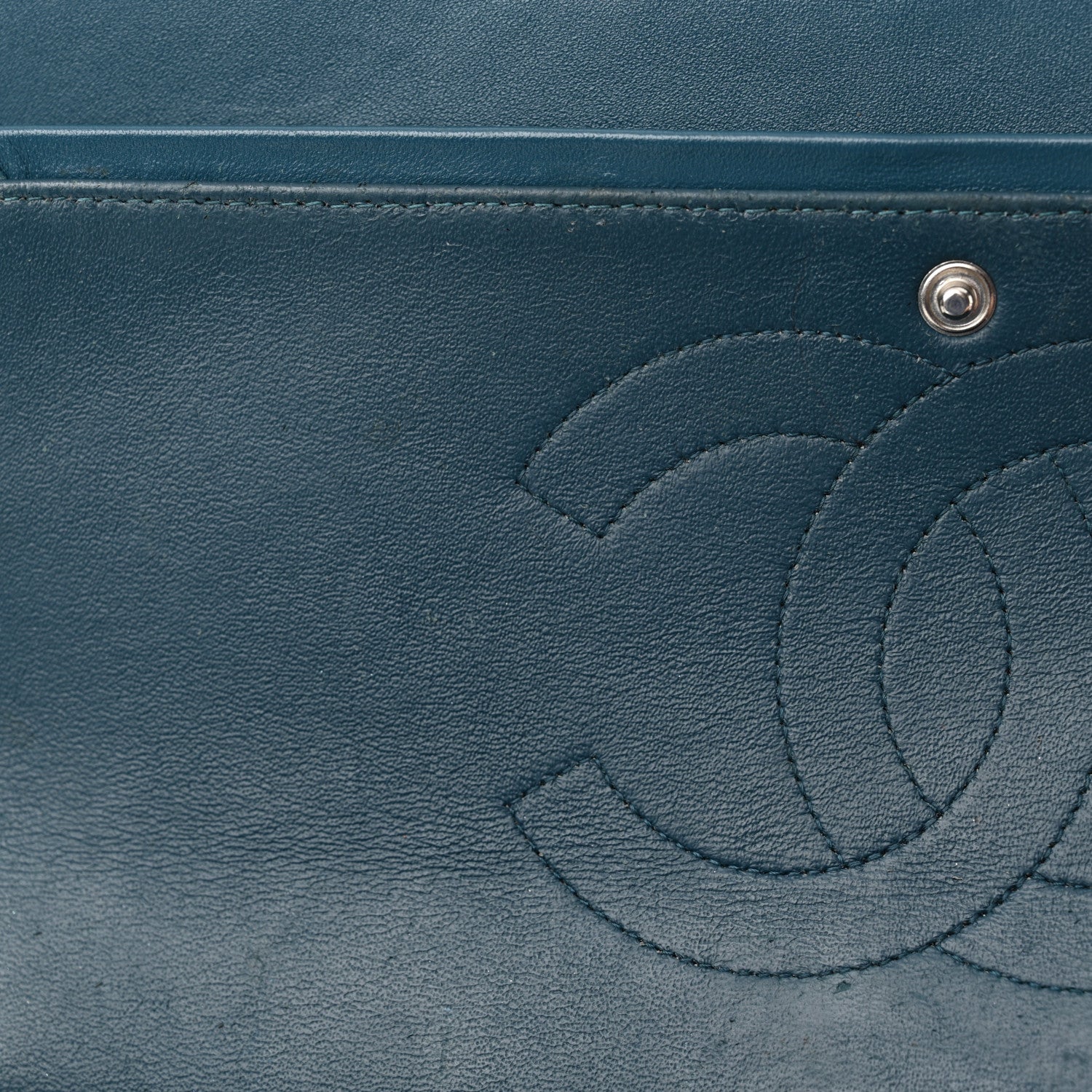 Chanel Patent Calfskin Quilted Jumbo Double Flap Turquoise 15 of 17