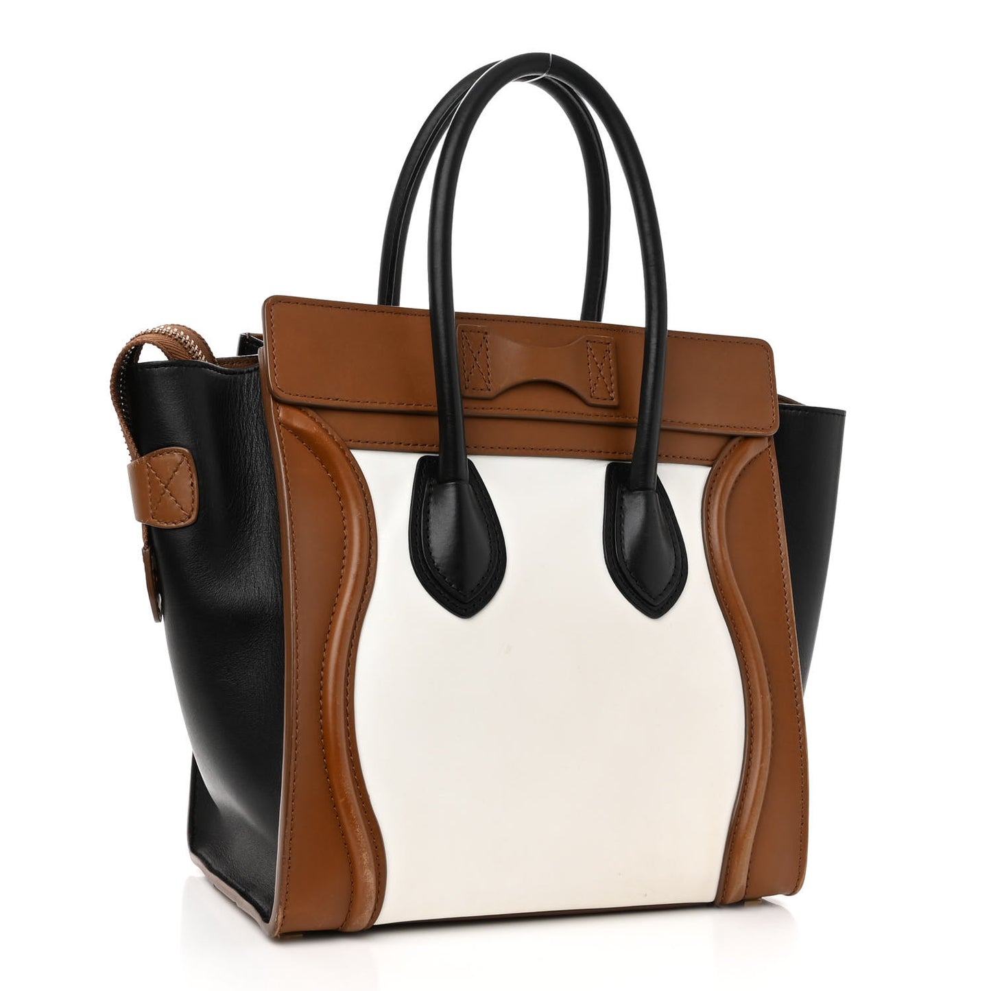Smooth Calfskin Micro Tri-Color Luggage Brown