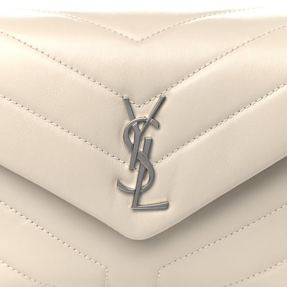 Saint Laurent Calfskin Y Quilted Monogram Toy Loulou Crossbody Bag Crema Soft 9 of 14