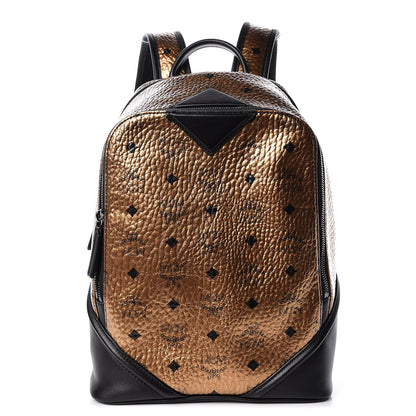MCM Metallic Visetos Small Duke Backpack Gold 1 of 10