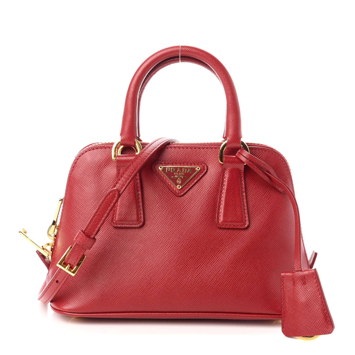 Prada Saffiano Lux Mini Promenade Tote Fuoco 1 of 11