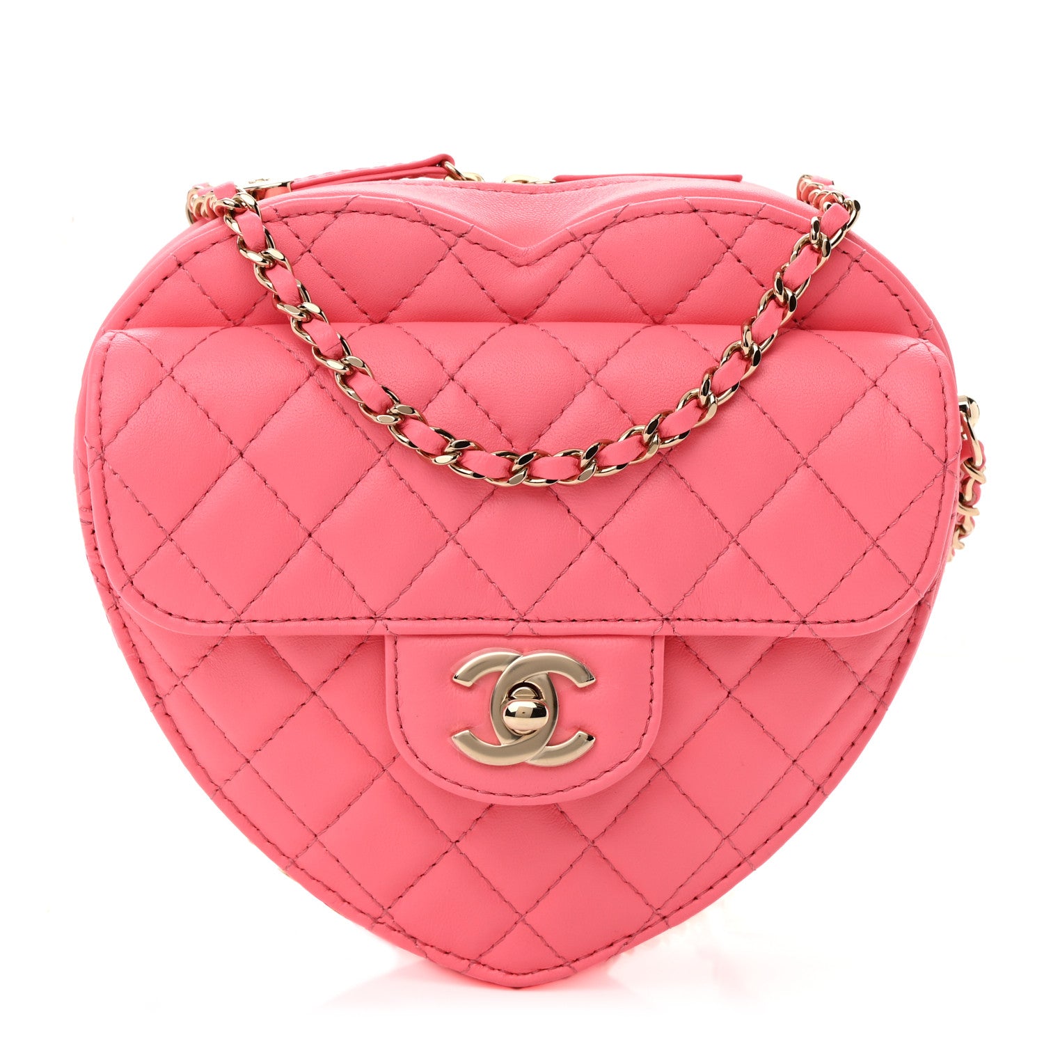 Chanel Lambskin Quilted CC In Love Heart Bag Pink 1 of 12