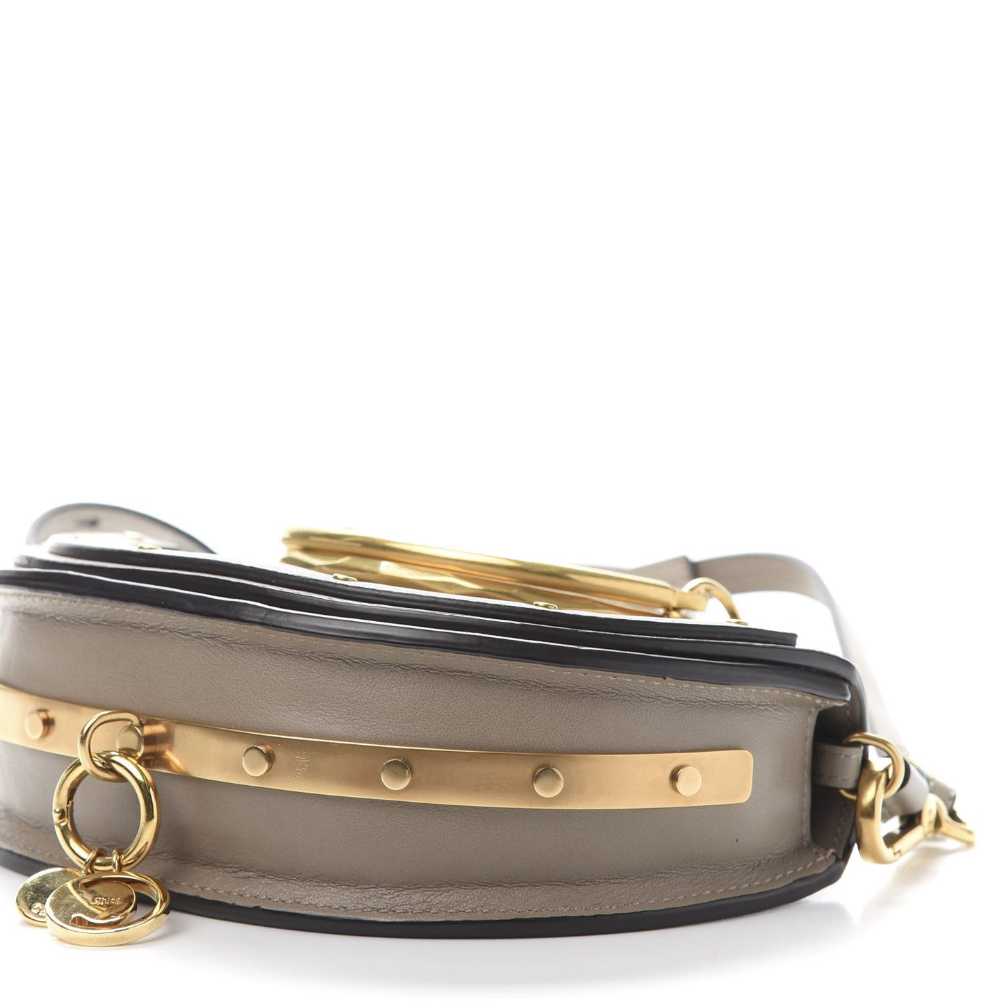 Calfskin Small Nile Bracelet Minaudiere Bag Motty Grey